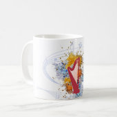 Tasse de café de souffle de couleur d'harpe (Devant gauche)