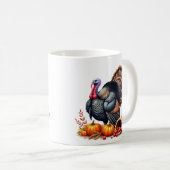 Tasse de café de Thanksgiving à motif de dinde (Devant droit)