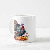 Tasse de café de Thanksgiving à motif de dinde (Devant gauche)
