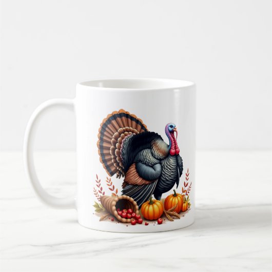 Tasse de café de Thanksgiving à motif de dinde (Gauche)
