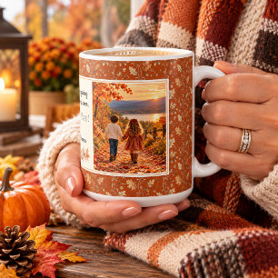 Tasse de café de Thanksgiving avec photo de famill