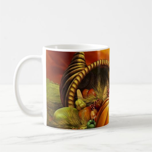 Tasse de café de thanksgiving de corne d'abondance (Gauche)