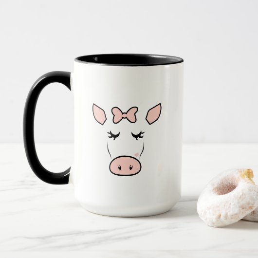 Tasse de café de vache pour elle (Avec donut)