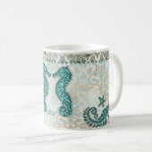 Tasse de café de Valentine d'hippocampe de mariage (Devant droit)