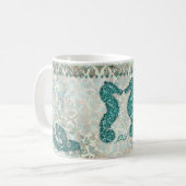 Tasse de café de Valentine d'hippocampe de mariage (Devant gauche)