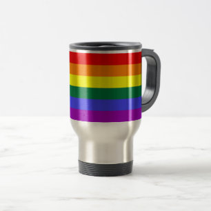 Tasse de café de voyage d'arc-en-ciel de drapeau