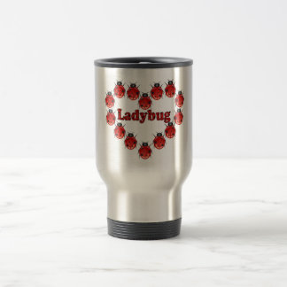 Tasse de café de voyage de coeur de coccinelle