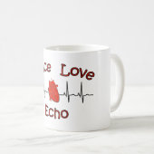 Tasse de café d'écho d'amour de paix (Devant droit)