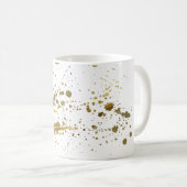 Tasse de café d'éclaboussure de peinture d'or (Devant droit)