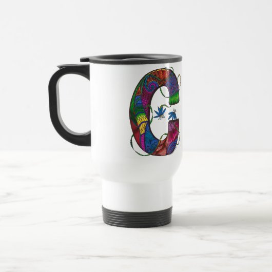 Tasse de café décorée d'un monogramme de (Gauche)