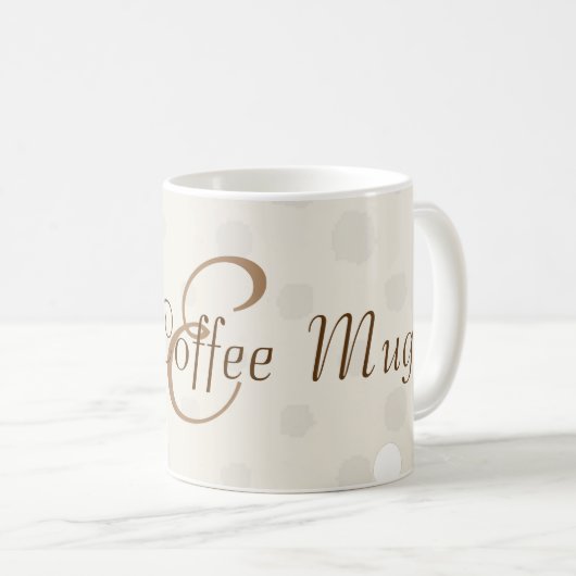 Tasse de café décorée d'un monogramme de points (Devant droit)