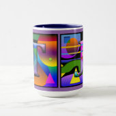 Tasse de café décorée d'un monogramme de "T" et de (Centre)