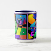 Tasse de café décorée d'un monogramme de "V" et de (Centre)