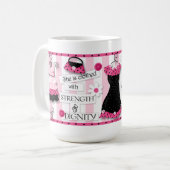 Tasse de café d'écriture sainte de "force et de (Devant gauche)