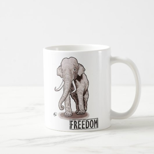 Tasse de café d'éléphant de "liberté" (Droite)