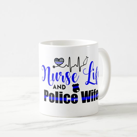 Tasse de café d'épouse de la vie et de police (Devant droit)
