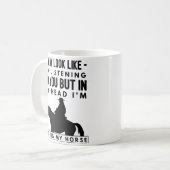 Tasse de café d'équitation - dans ma tête je monte (Devant gauche)
