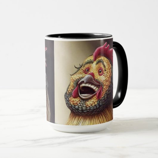Tasse de café dérangée de coq (Devant droit)