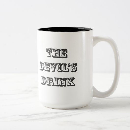 Tasse de café des boissons du diable d'épicerie (Droit)