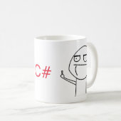 Tasse de café des programmeurs de C# de doigt (Devant droit)