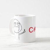 Tasse de café des programmeurs de C# de doigt (Devant gauche)