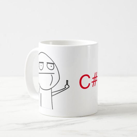 Tasse de café des programmeurs de C# de doigt (Devant gauche)