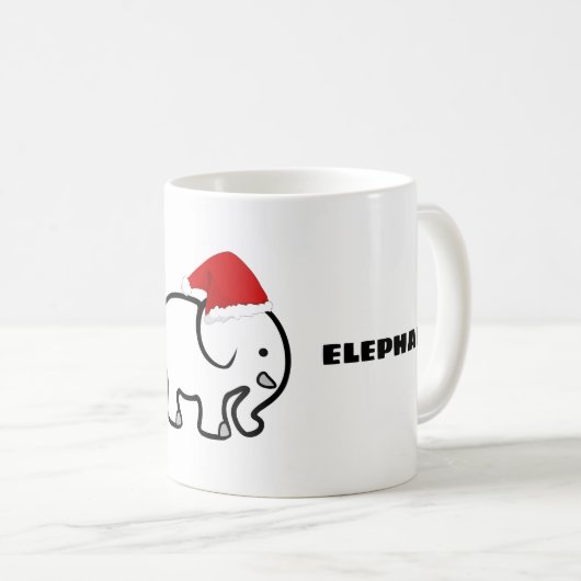 Tasse de café design éléphant blanc (Devant droit)