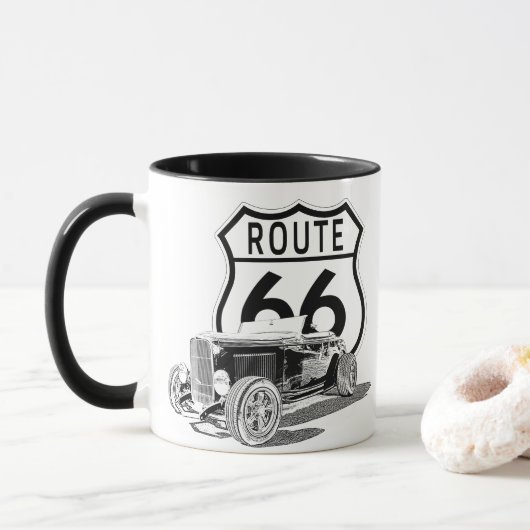 Tasse de café design Route 66 (Avec donut)