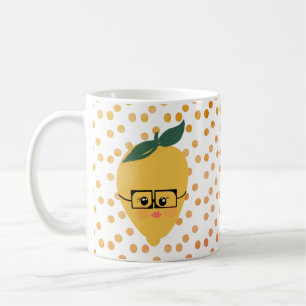 Tasse de café dessin animé citron d'été