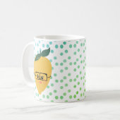 Tasse de café dessin animé points citriques citron (Devant gauche)