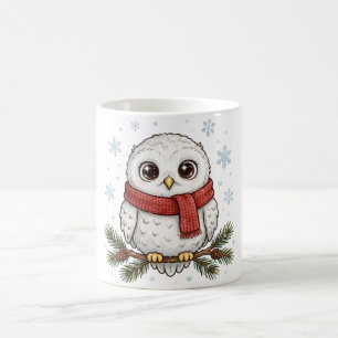 Tasse de café d'hiver à l'étamine rouge de Harfang