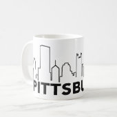 Tasse de café d'horizon de Pittsburgh (noir) (Devant gauche)