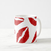 Tasse de café d'impression de lèvres de rouge à (Devant droit)