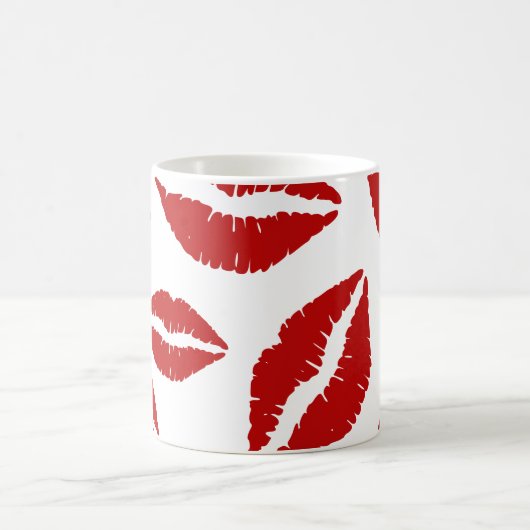 Tasse de café d'impression de lèvres de rouge à (Centre)