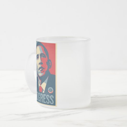 Tasse de café d'Obama '08 - "PROGRÈS " (Devant gauche)
