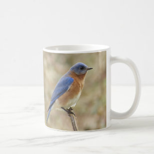 Tasse de café d'oiseaux bleus