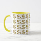 Tasse de café d'or de symbole dollar (Gauche)