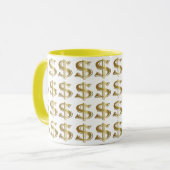 Tasse de café d'or de symbole dollar (Devant gauche)