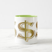 Tasse de café d'or géante de symbole dollar (Centre)