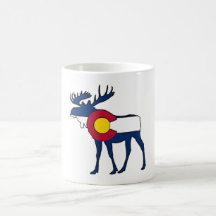 Tasse de café d'orignaux de drapeau du Colorado