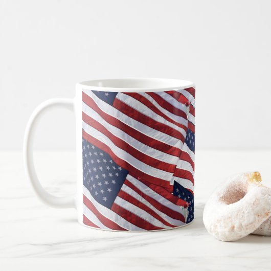 Tasse de café Drapeau États-Unis (Avec donut)