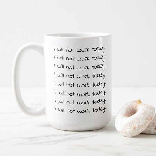 Tasse de café drôle à texte courbe manuscrit pour (Avec donut)