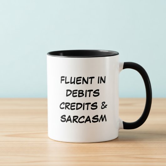 Tasse de café drôle comptable couramment en débits