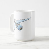 Tasse de café drôle de bande dessinée d'aviation (Devant gauche)