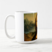 Tasse de café drôle de Mona Lisa faisant un clin d (Gauche)