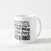 Tasse de café drôle de planning de pause café (Devant droit)