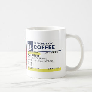 Tasse de café drôle de prescription