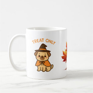 Tasse de café drôle de Pug sorcière Halloween