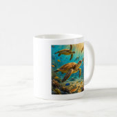 Tasse de café drôle de tortues de mer (Devant droit)