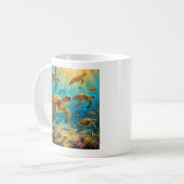Tasse de café drôle de tortues de mer (Devant gauche)